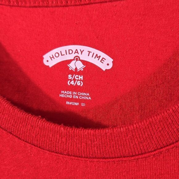 Believe Women's Christmas Short Sleeve T-shirt Small 4/6 Festive Red Holiday Tee - Picture 4 of 8